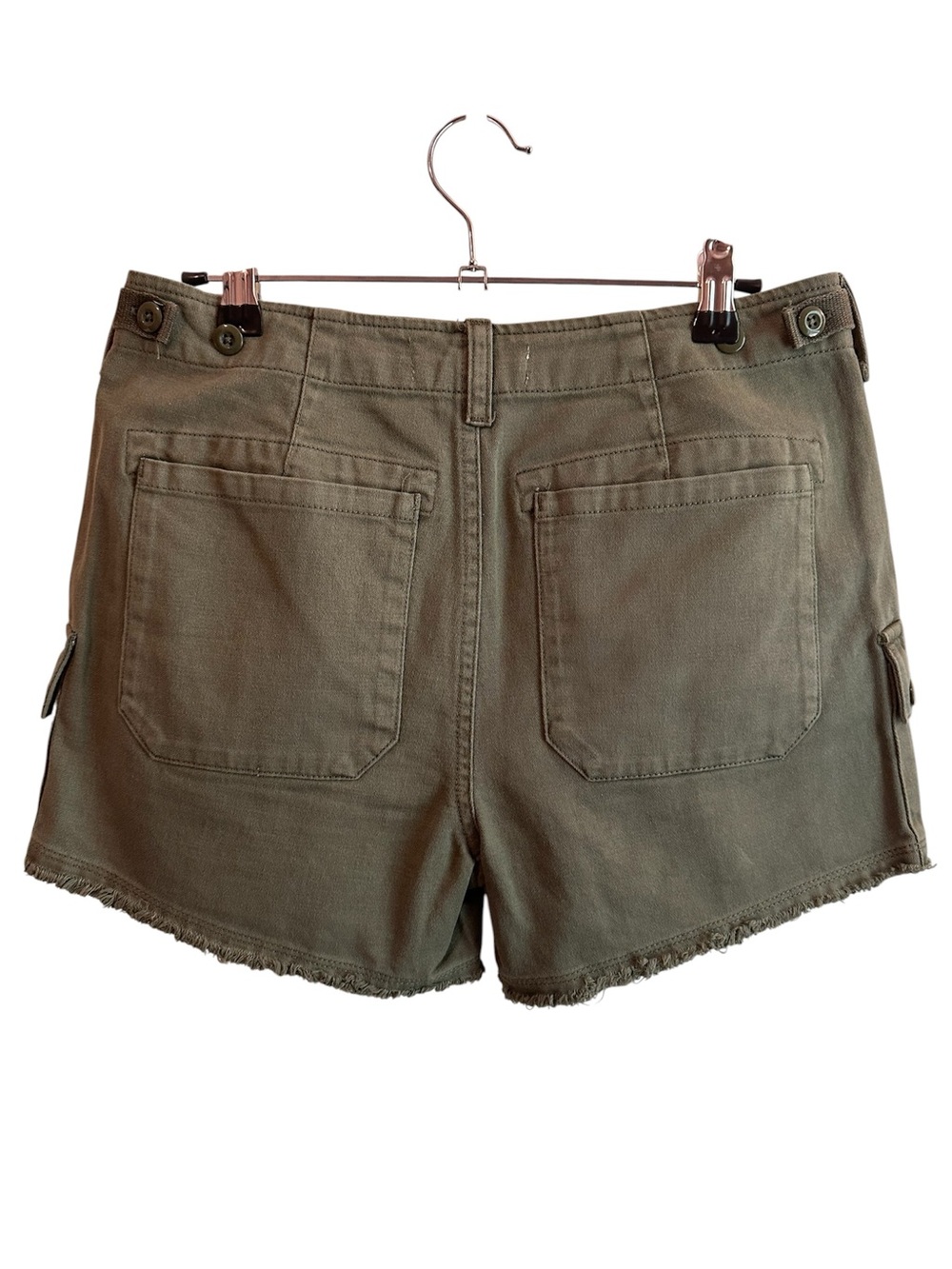 Lucky Brand Olive Green Cargo Shorts with Frayed Hem - Picture 4 of 5